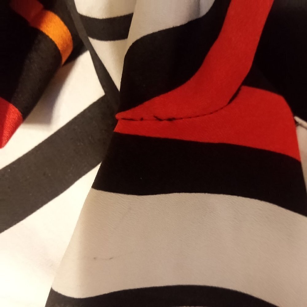Calvin Klein Striped Button Up Top Women Size XS Black Career Preppy Classic - Picture 6 of 7